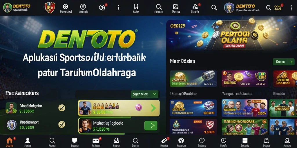 Screenshot utama DENTOTO menampilkan antarmuka taruhan olahraga yang menarik.