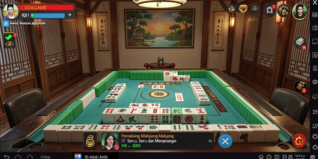 Tampilan gameplay Mahjong yang seru dan menantang di IDAGAME.