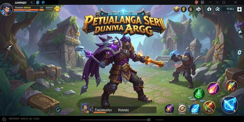 Screenshot gameplay JUARAGO yang menampilkan pertarungan epik dalam dunia ARPG.