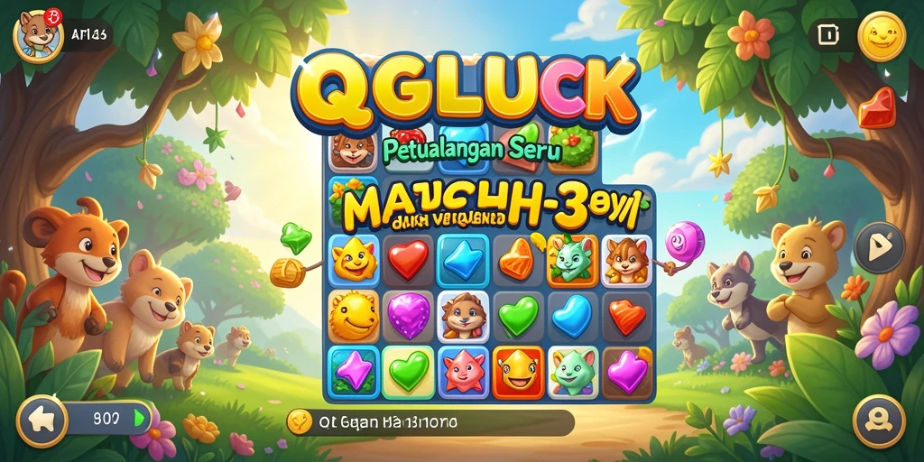 Gameplay Match-3 yang seru dan penuh warna.