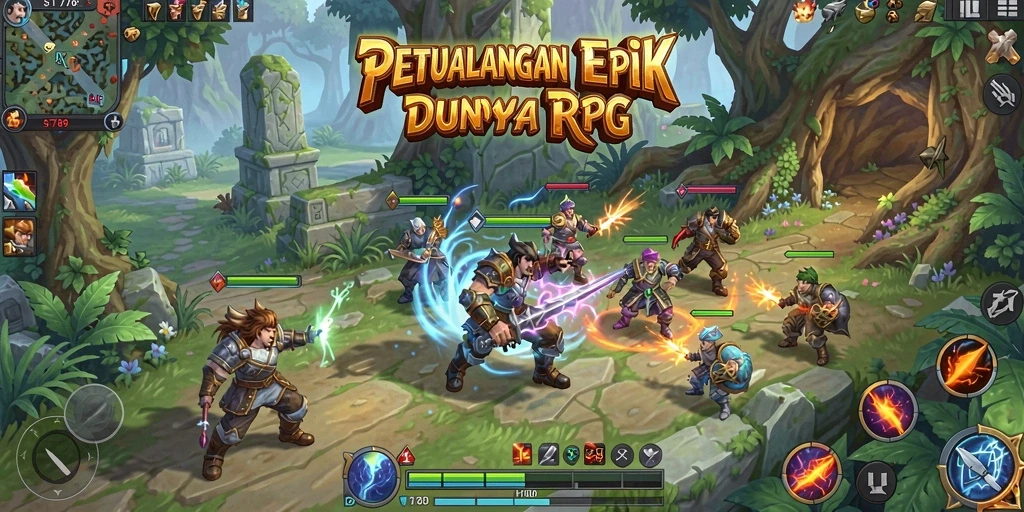 Tangkapan layar menampilkan aksi seru dalam permainan RPG.