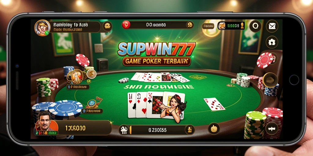 Tampilan permainan Poker yang mendebarkan di SUPWIN777.