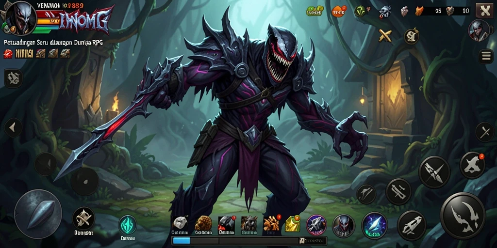 Tangkapan layar <strong>VENOM889</strong> menampilkan aksi seru dalam pertempuran RPG.